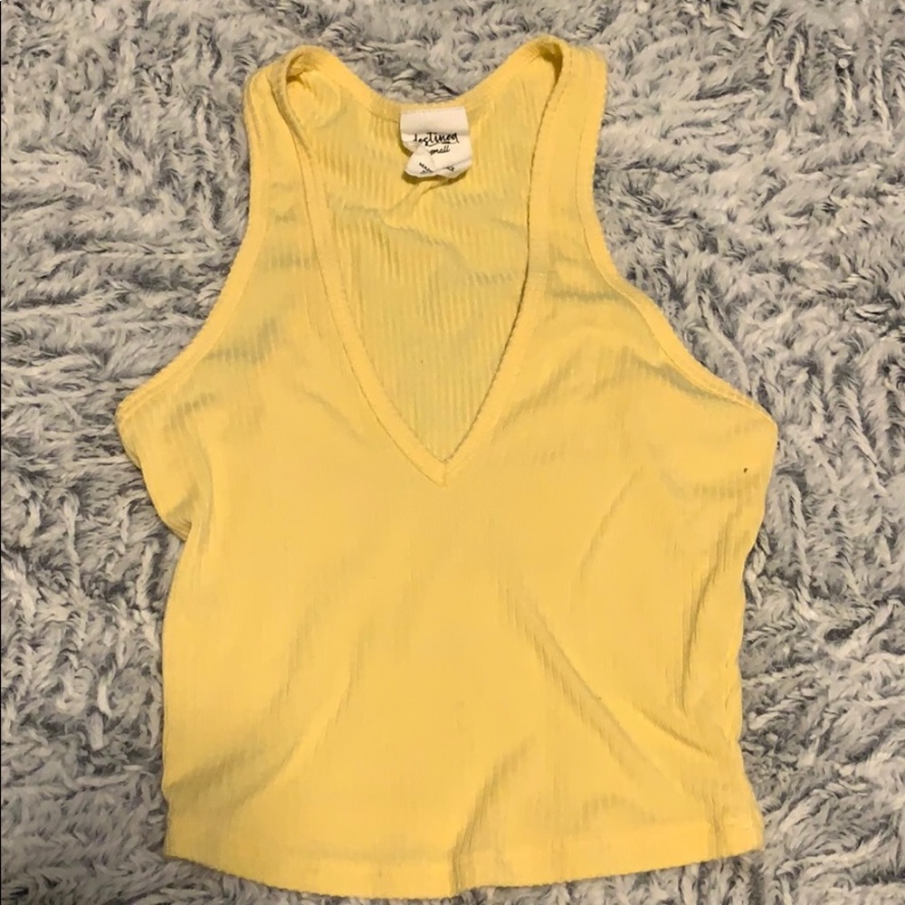 Destined pale yellow crop top